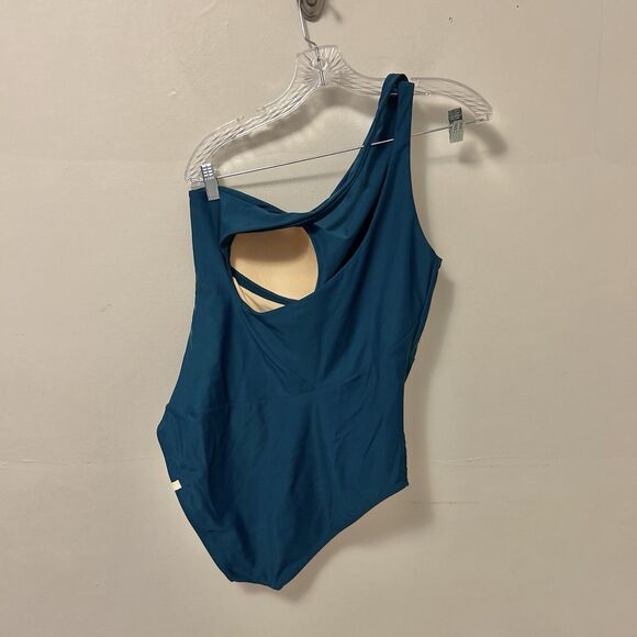 Summersalt The Ruched Sidestroke One Shoulder‎ Swimsuit Green Size 14 - Picture 3 of 8